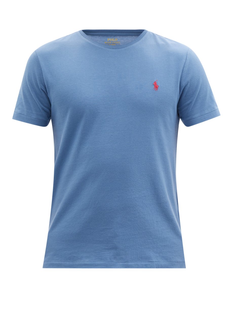 Blue Logo-embroidered cotton-jersey T-shirt | Polo Ralph Lauren ...