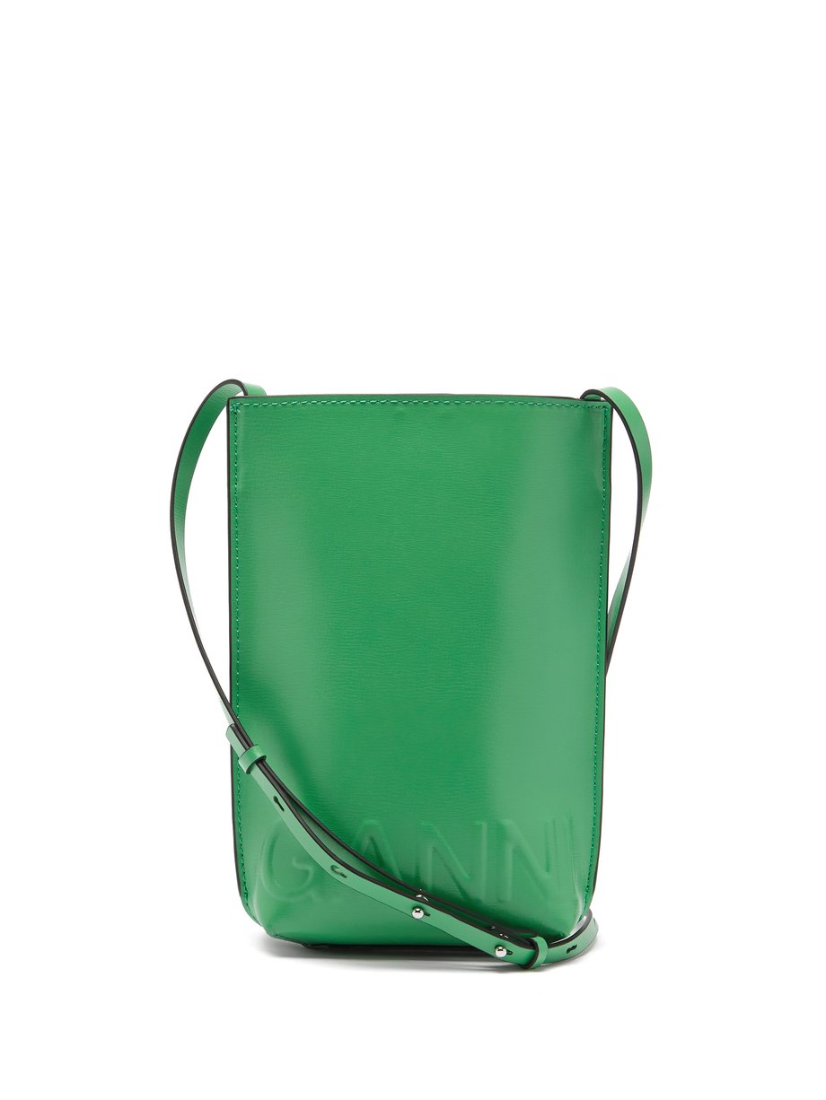 Ganni Green Logo-embossed recycled-leather cross-body bag | 매치스패션, 모던 ...