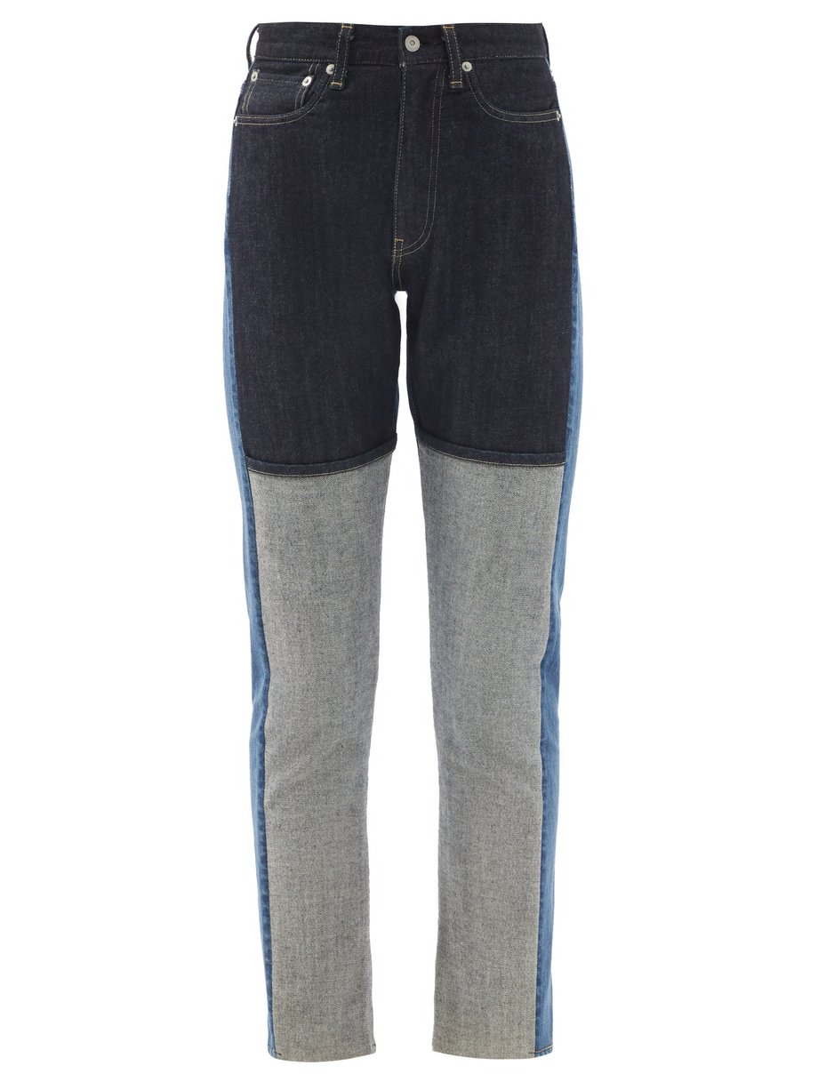 KURO Blue Monster patchwork slim-leg jeans | 매치스패션, 모던 럭셔리 온라인 쇼핑