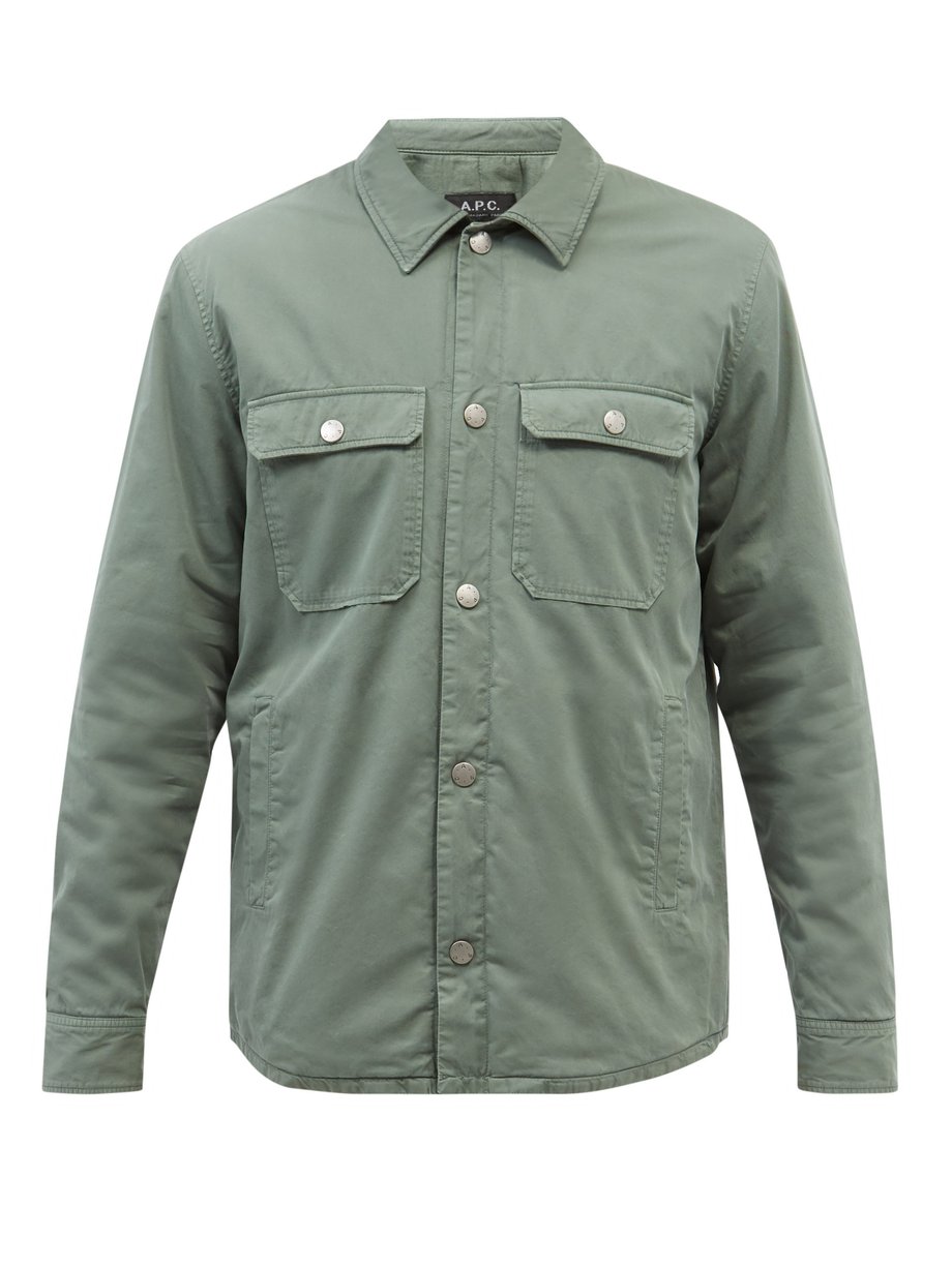 A.P.C. A.P.C. Alex patch-pocket cotton-twill overshirt Green ...