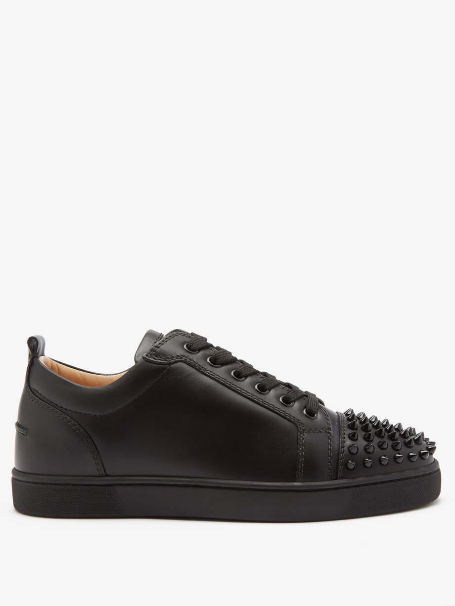 Louis Junior spike-embellished leather trainers Black Christian ...