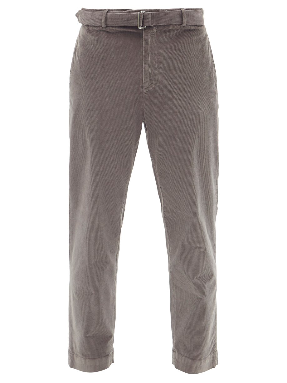 Grey Owen belted cotton-blend corduroy trousers | Officine Générale ...