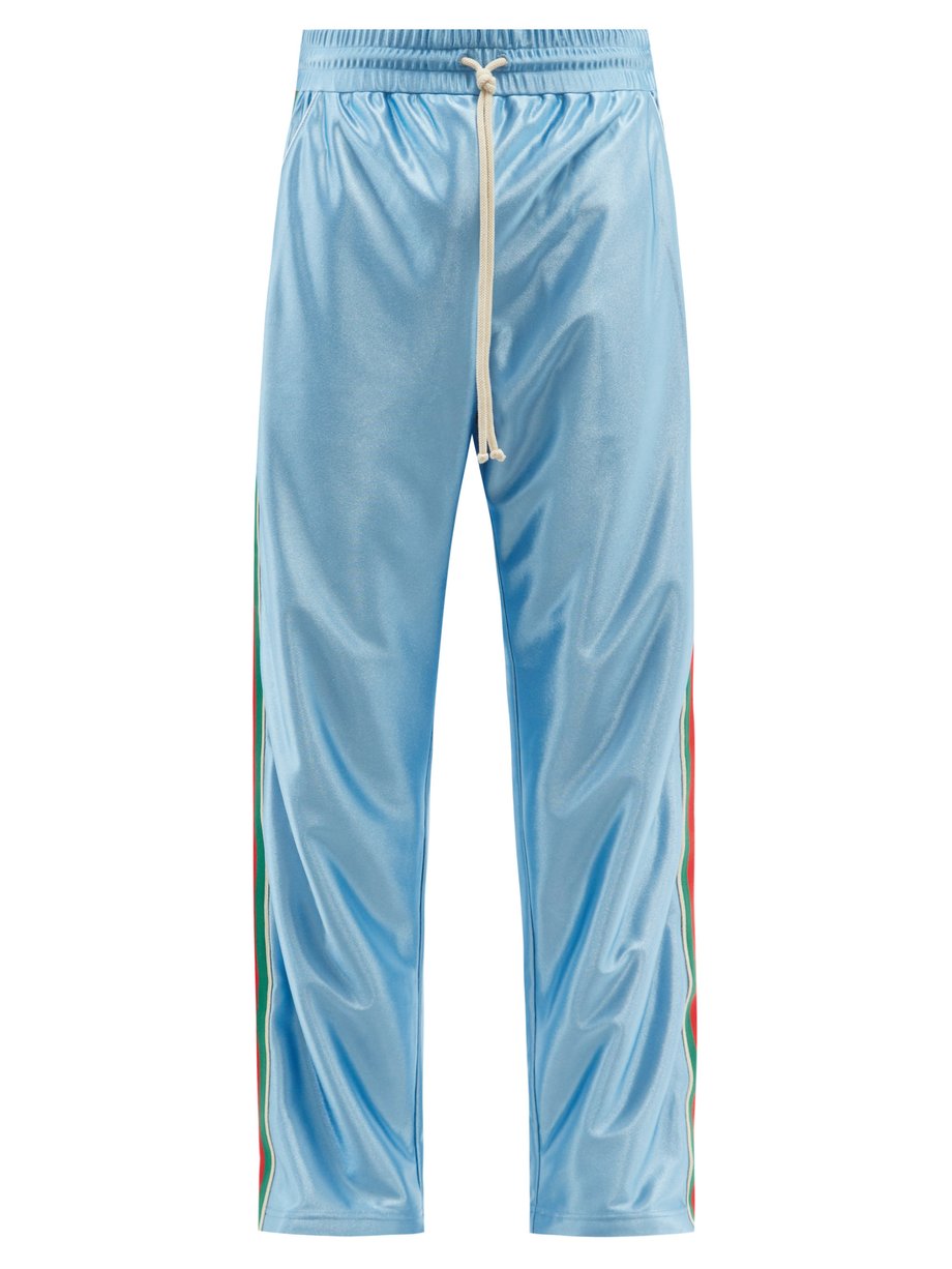 Bøde Geometri fersken Blue Web-stripe jersey track pants | Gucci | MATCHESFASHION US