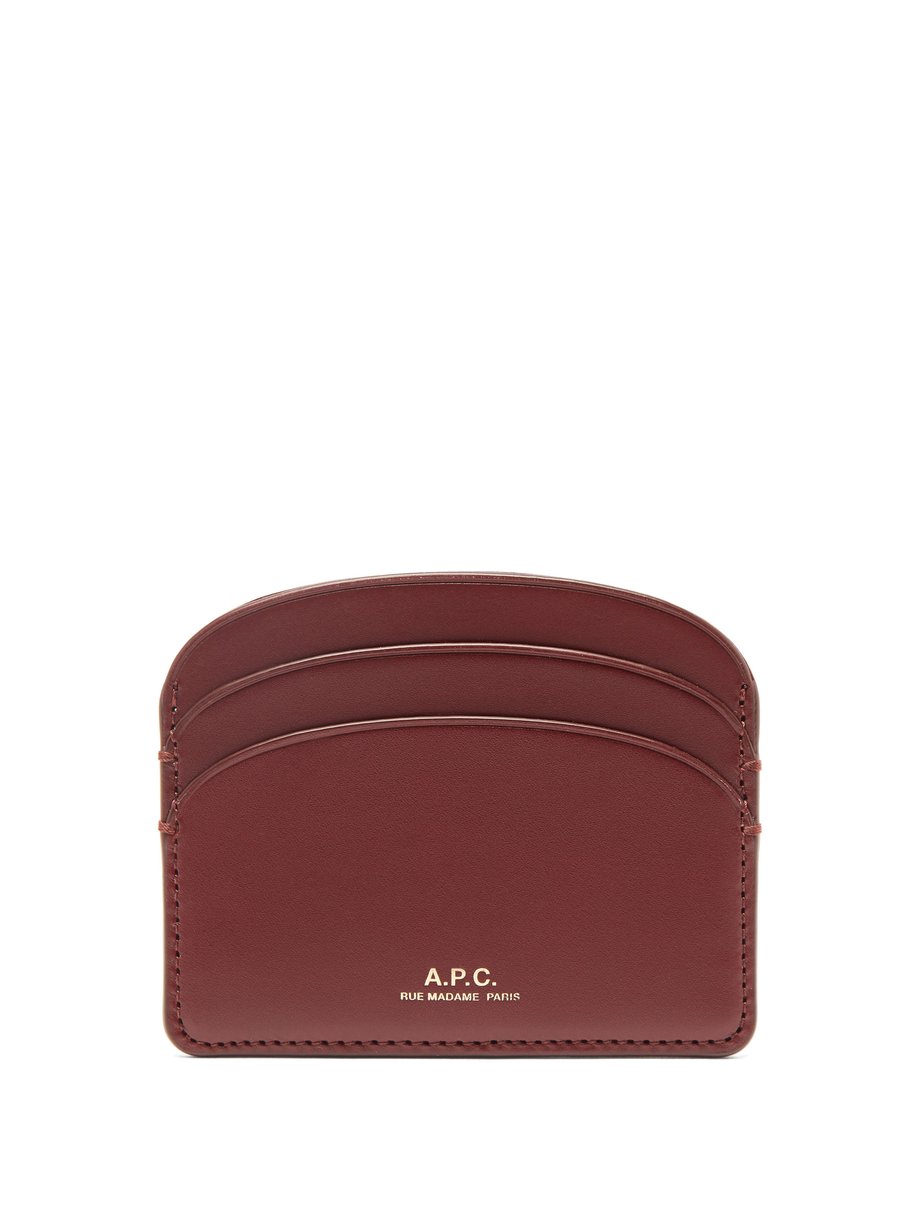 아페쎄 A.P.C. Burgundy Half Moon leather cardholder