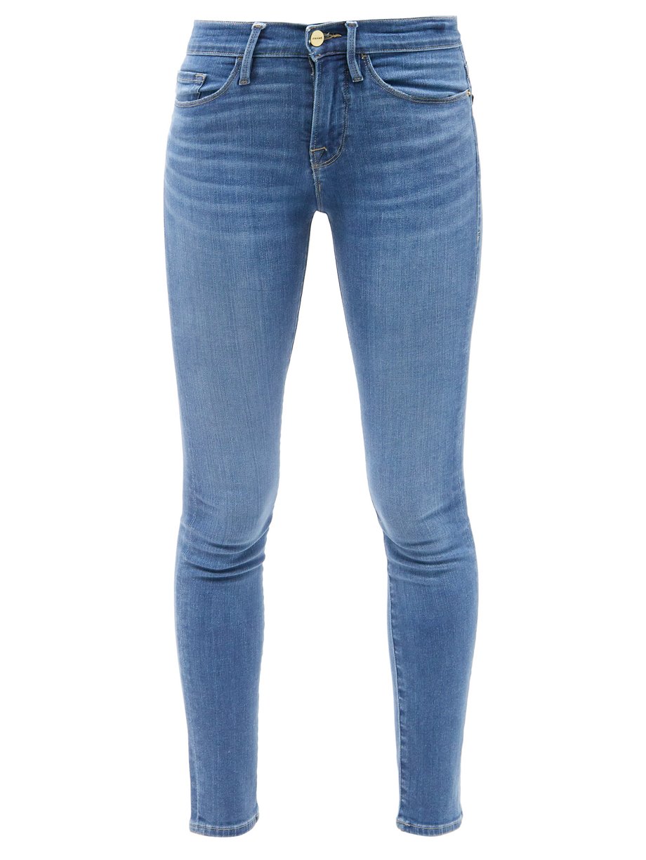 FRAME Blue Le Skinny de Jeanne mid-rise cropped jeans | 매치스패션, 모던 럭셔리