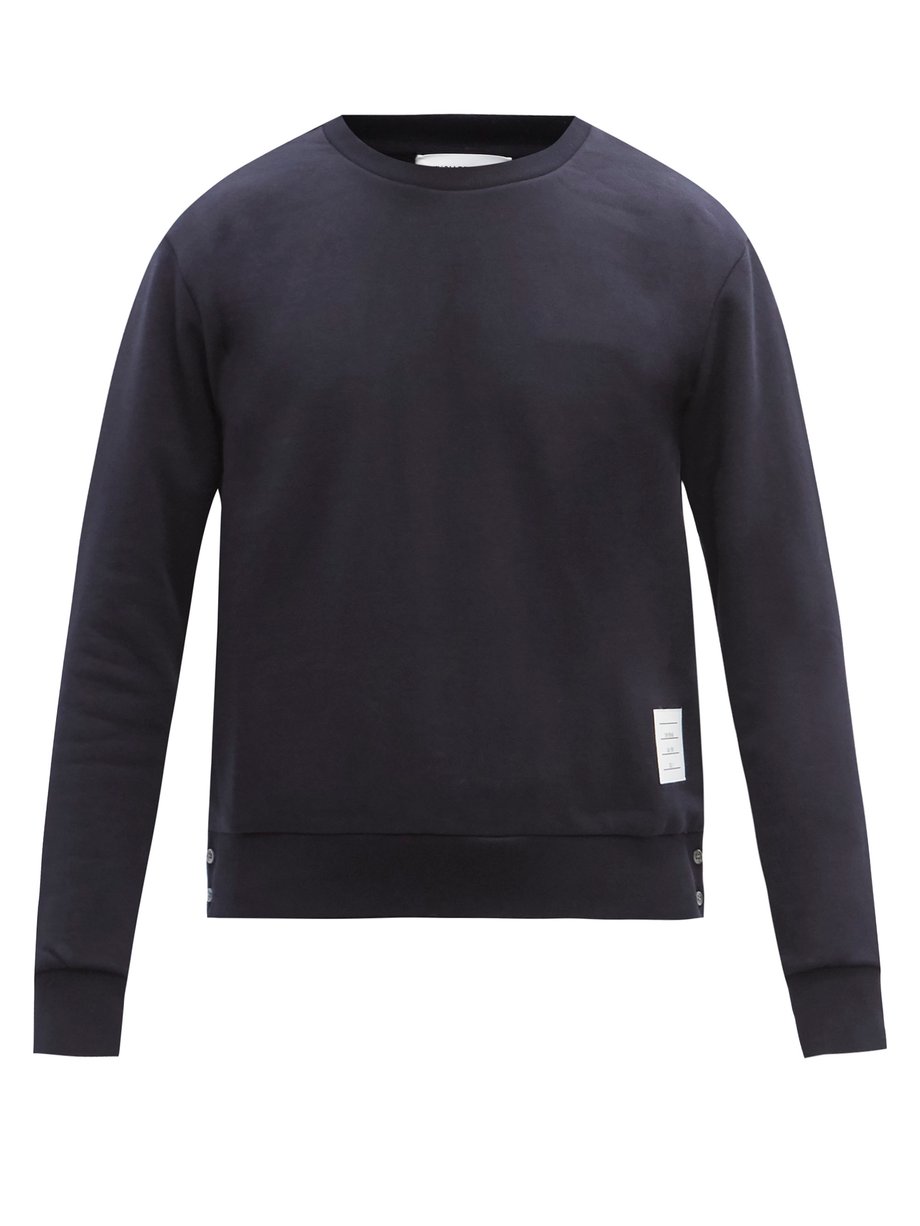Thom Browne Navy Tricolour-stripe cotton-jersey sweatshirt | 매치스패션, 모던 ...