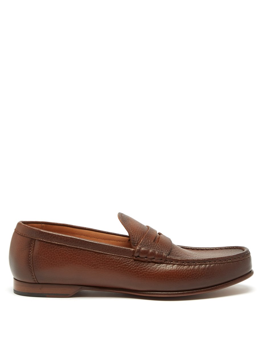 Brown Chalmers grained-leather loafers | Ralph Lauren Purple Label ...