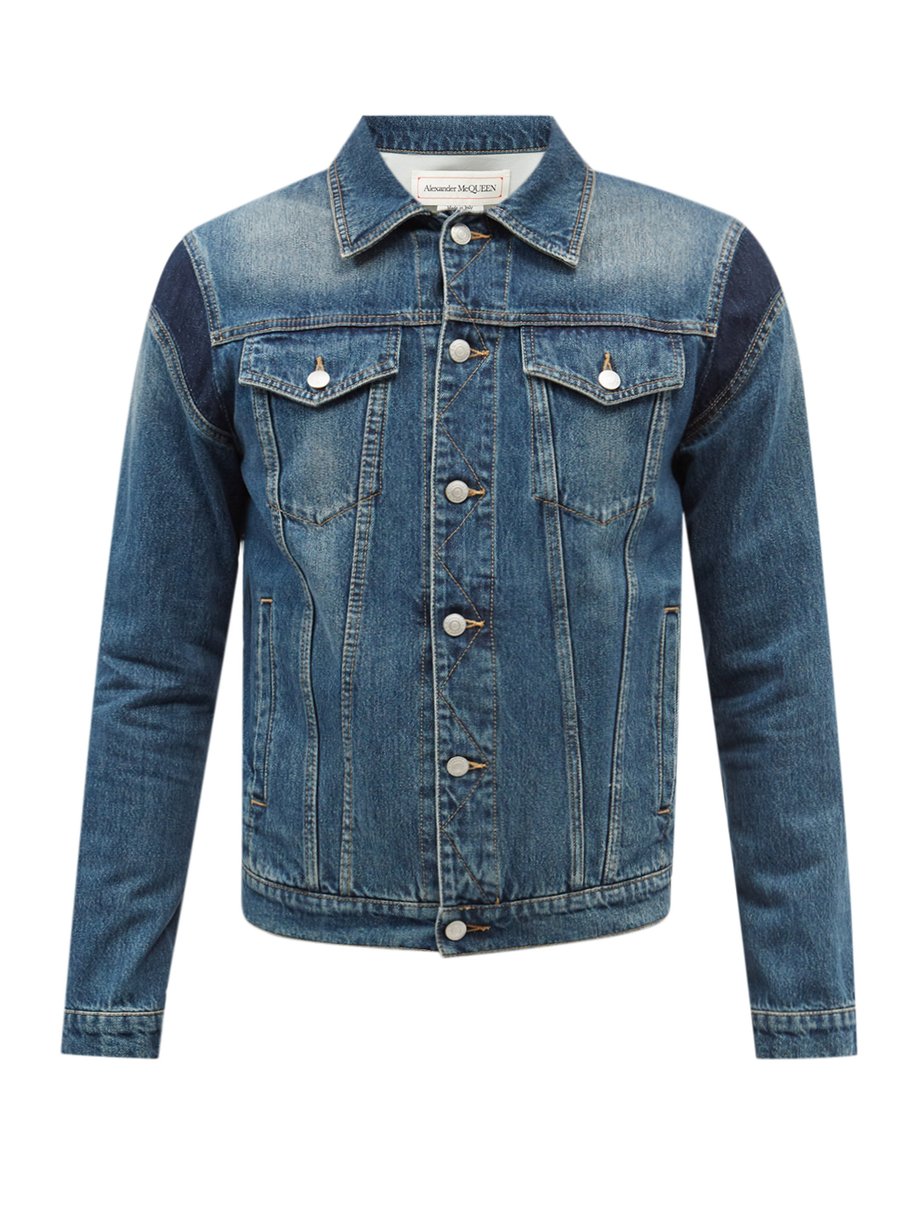 Blue Graffiti logo denim jacket | Alexander McQueen | MATCHESFASHION US