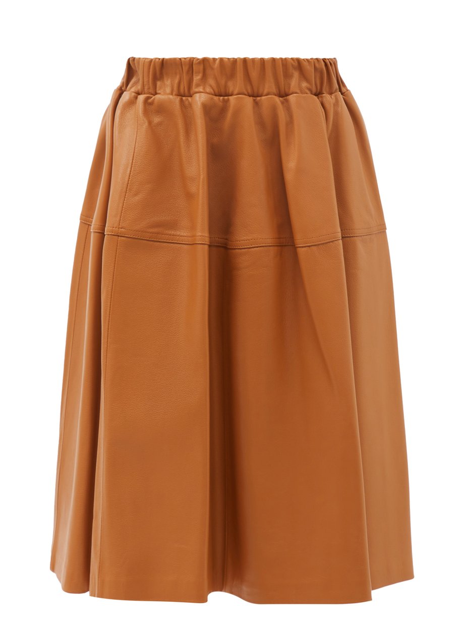 tan leather skirt uk