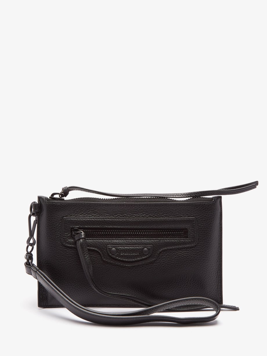 발렌시아가 Balenciaga Black Neo Classic grained-leather pouch