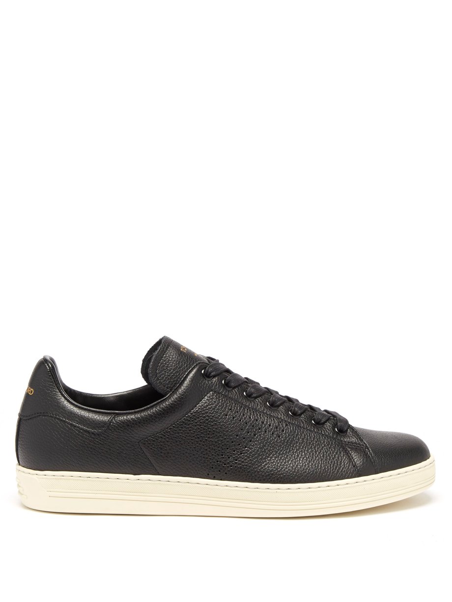 Tom Ford Tom Ford Warwick grained-leather trainers Black｜MATCHESFASHION ...