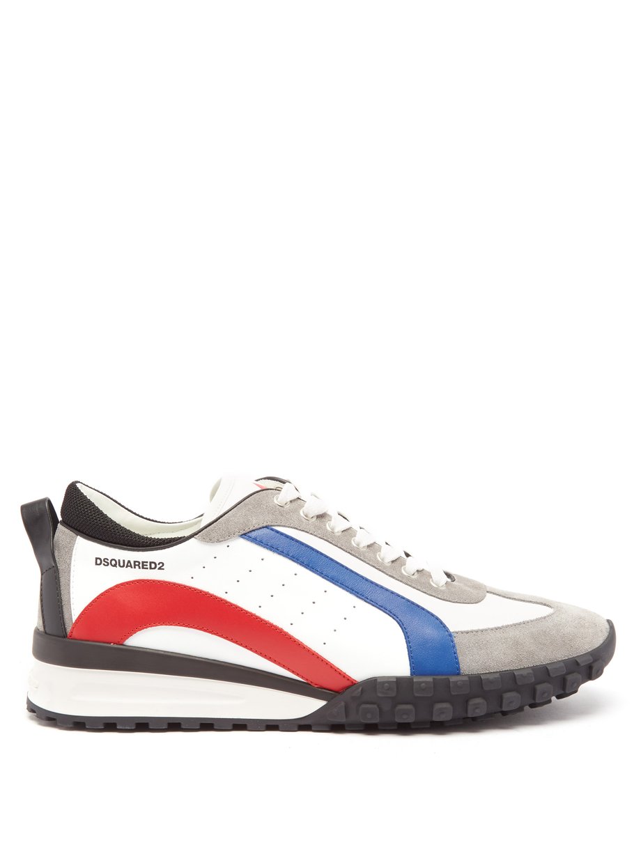 White Striped leather trainers | DSquared² | MATCHESFASHION UK