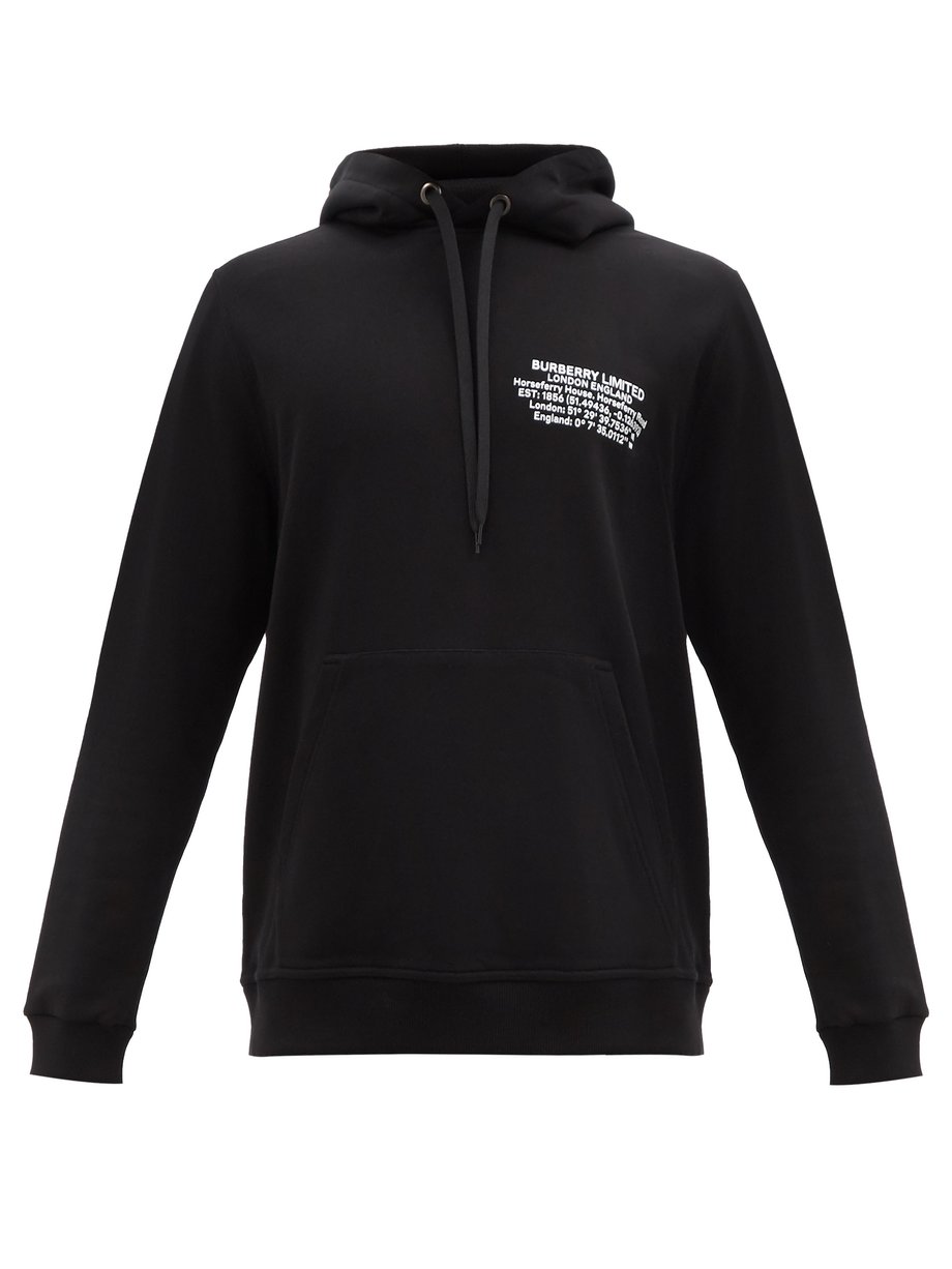 Black Allen logo-print cotton-jersey hooded sweatshirt | Burberry ...