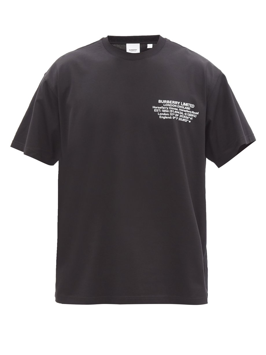Burberry Black Abel logo-print cotton-jersey T-shirt | 매치스패션, 모던 럭셔리 온라인 쇼핑