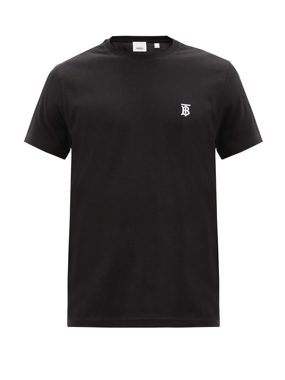 protektor ego Græder Black Embroidered monogram cotton-jersey T-shirt | Burberry |  MATCHESFASHION US