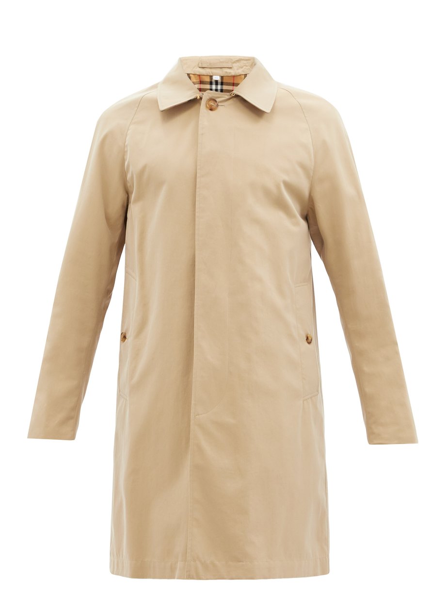 Neutral Camden check-lining cotton-gabardine car coat | Burberry ...