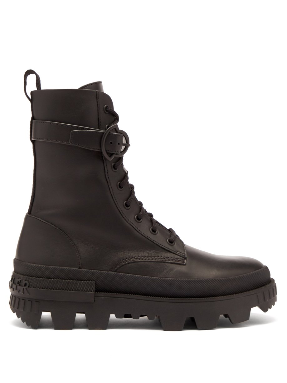 Black Carinne lace-up leather boots | Moncler | MATCHESFASHION UK