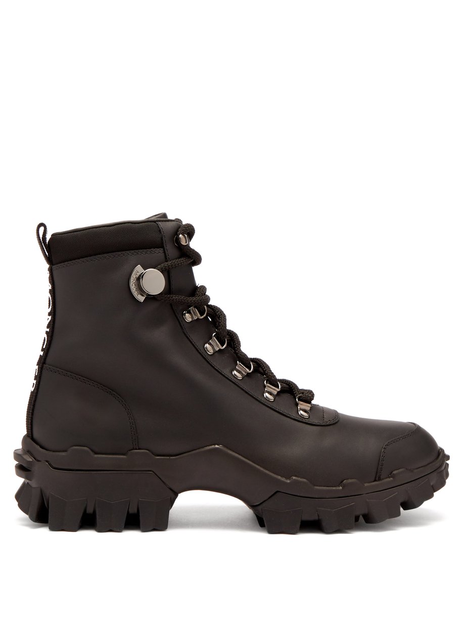 Black Helis lace-up leather hiking boots | Moncler | MATCHESFASHION US