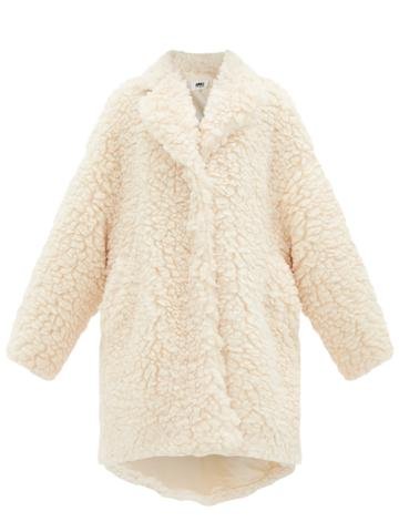 Neutral Faux-shearling cocoon coat | MM6 Maison Margiela ...