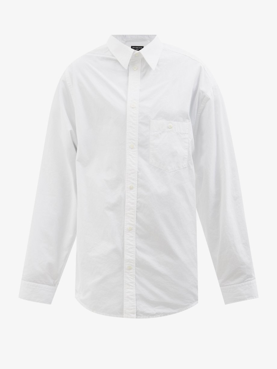 White Oversized cotton-poplin shirt | Balenciaga | MATCHESFASHION UK