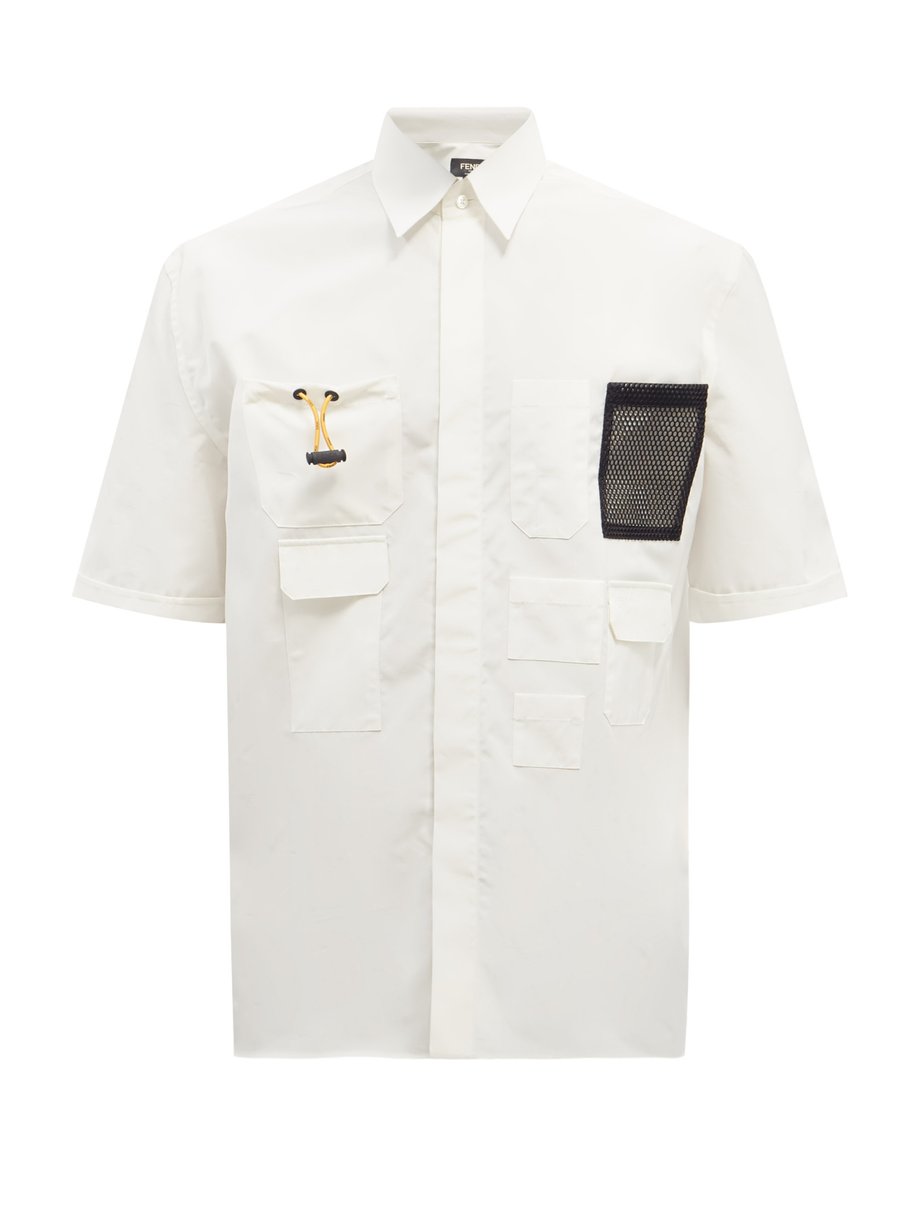 White Patch-pocket cotton-poplin shirt | Fendi | MATCHESFASHION US