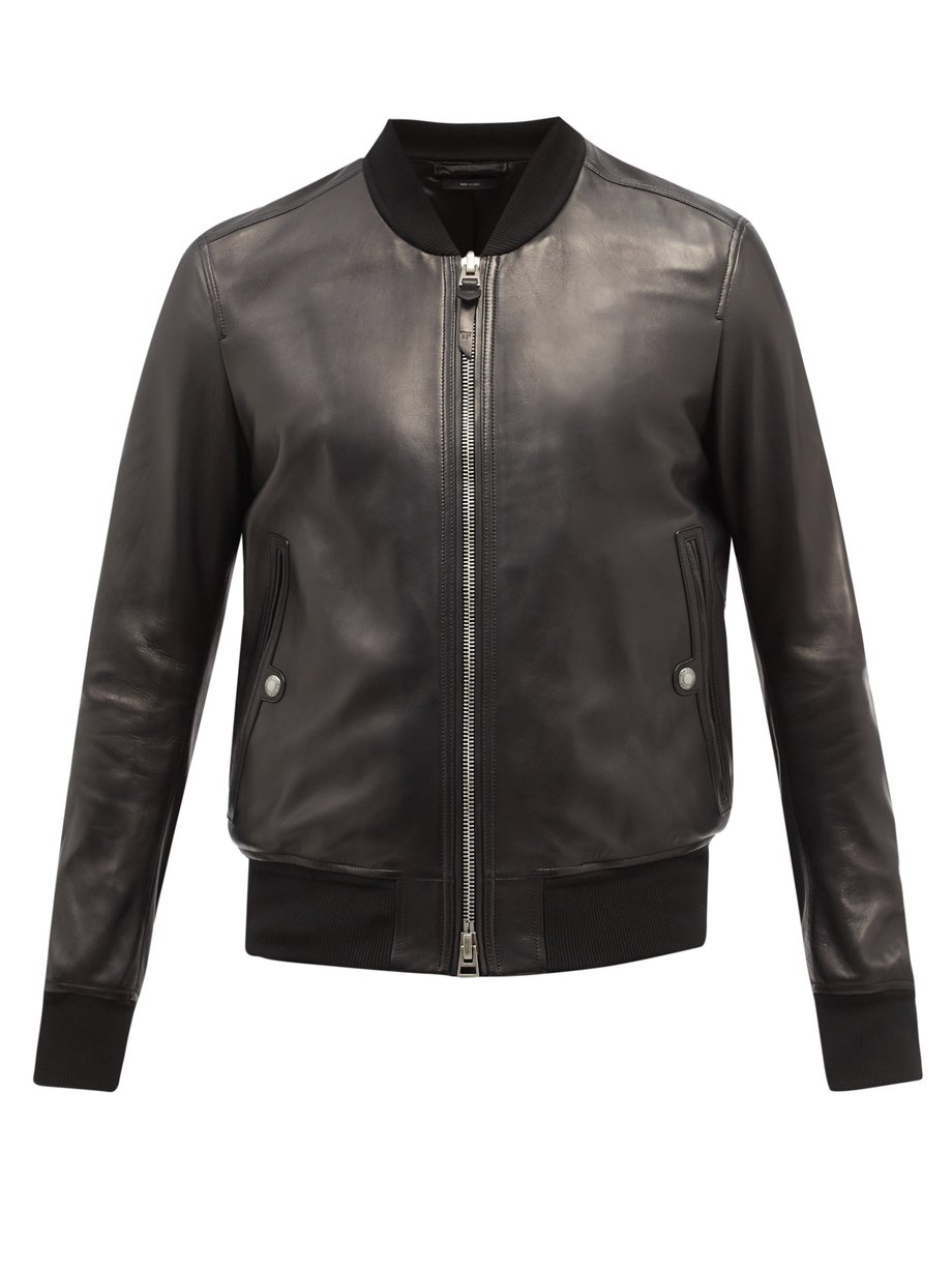 Black Plongé-leather bomber jacket | Tom Ford | MATCHESFASHION UK