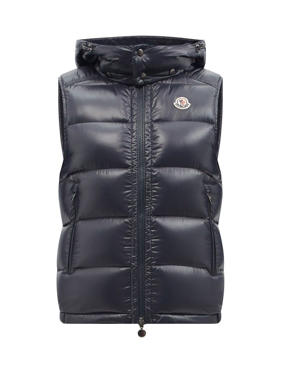Navy Bormes hooded quilted down gilet | Moncler | MATCHESFASHION UK