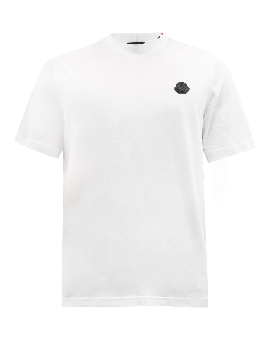 White Logo-patch cotton-jersey T-shirt | Moncler | MATCHESFASHION UK