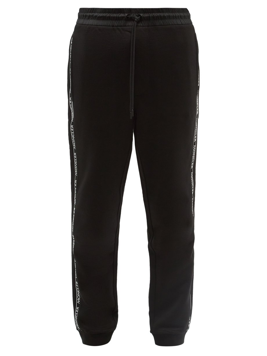 Black Logo-tape cotton-jersey track pants | Moncler | MATCHESFASHION US
