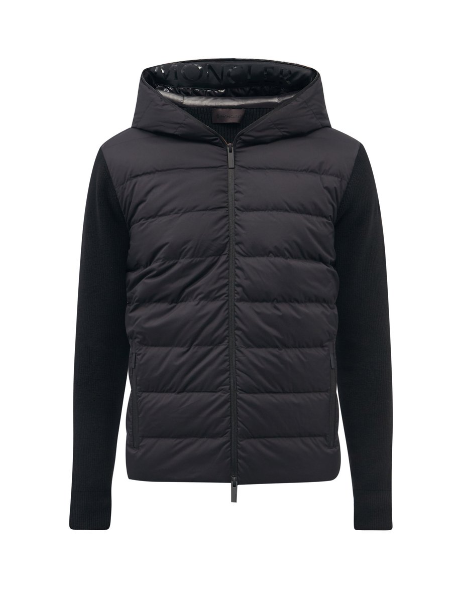 Hooded wool jacket Black Moncler | MATCHESFASHION FR