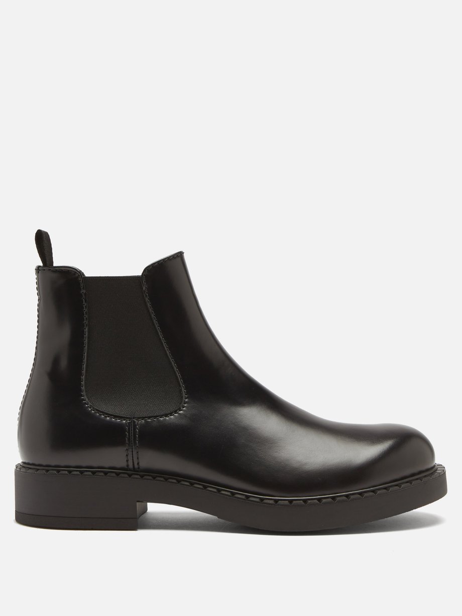 Black Round-toe leather Chelsea boots | Prada | MATCHESFASHION UK