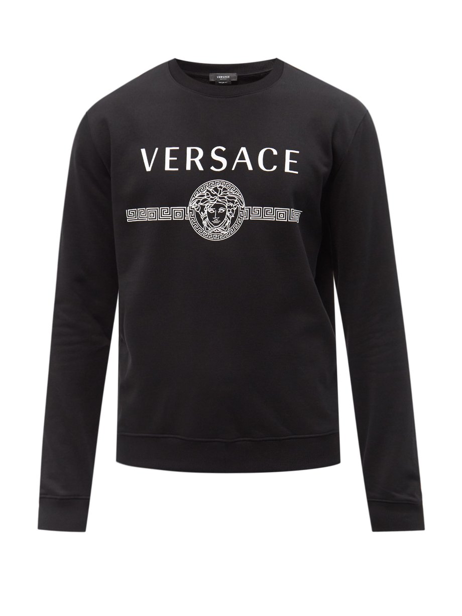 Versace Black Medusa-print cotton-jersey sweatshirt | 매치스패션, 모던 럭셔리 온라인 쇼핑