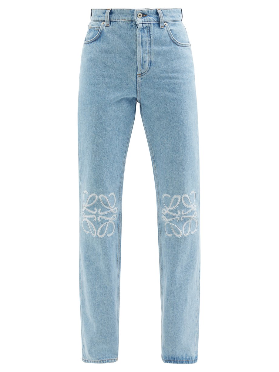 Blue Anagram-embroidered straight-leg jeans | Loewe | MATCHESFASHION US