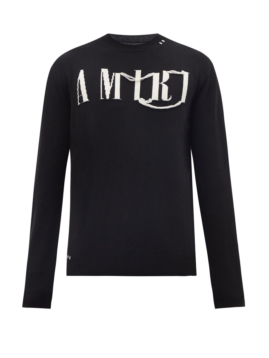 Black Logo-jacquard cashmere sweater | Amiri | MATCHESFASHION UK