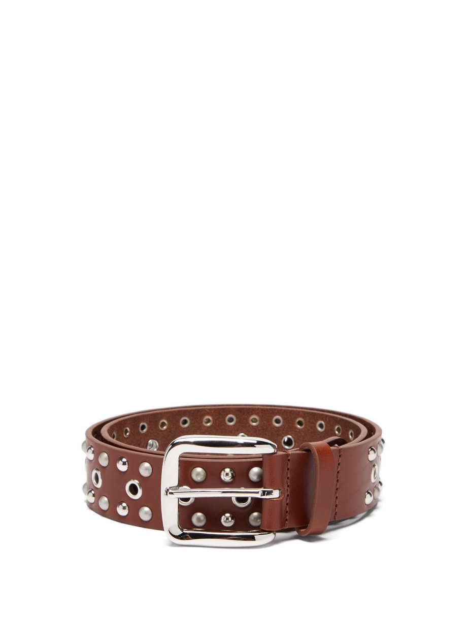 Isabel Marant Brown Rica studded leather belt