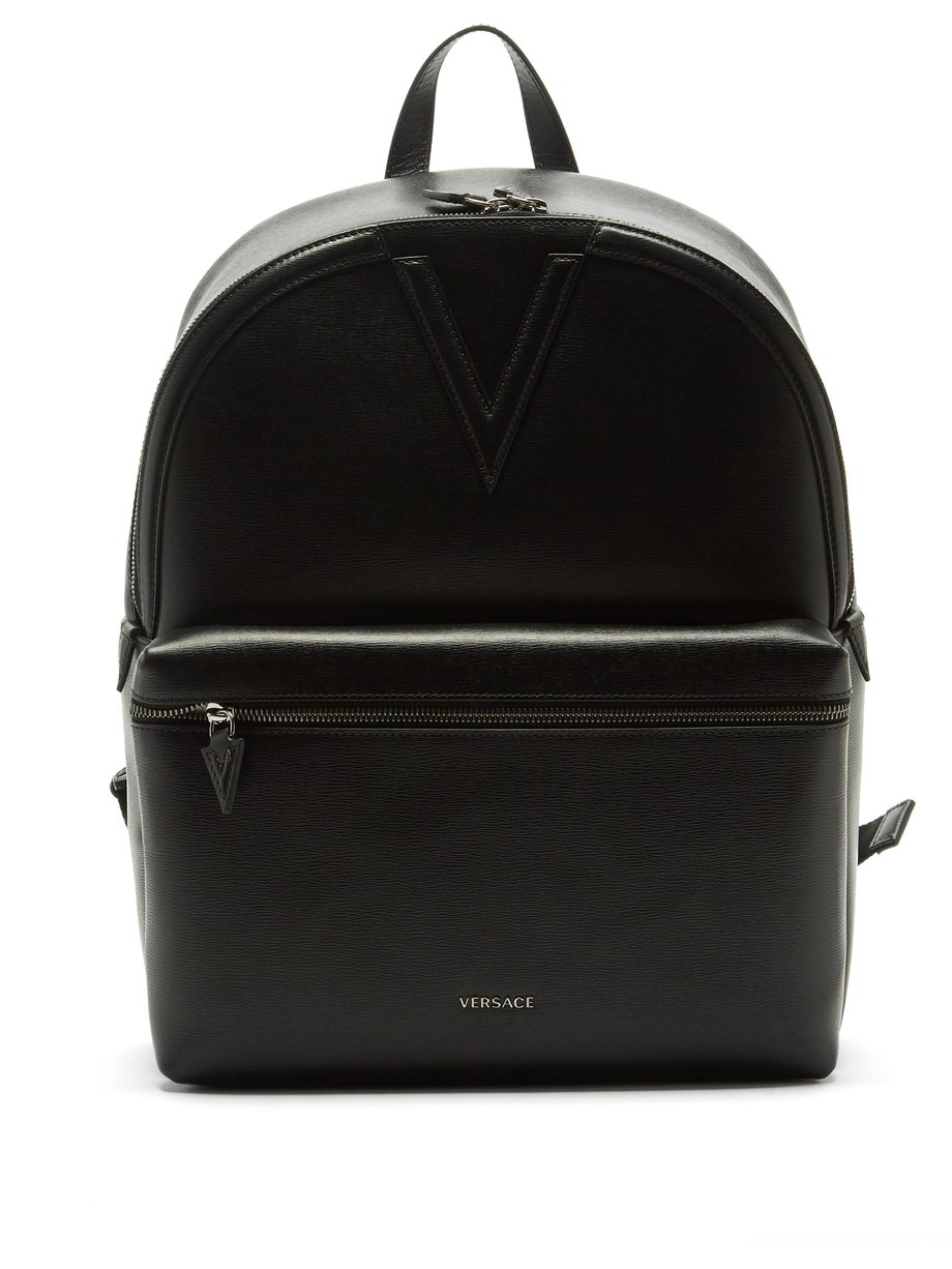 versace backpack leather