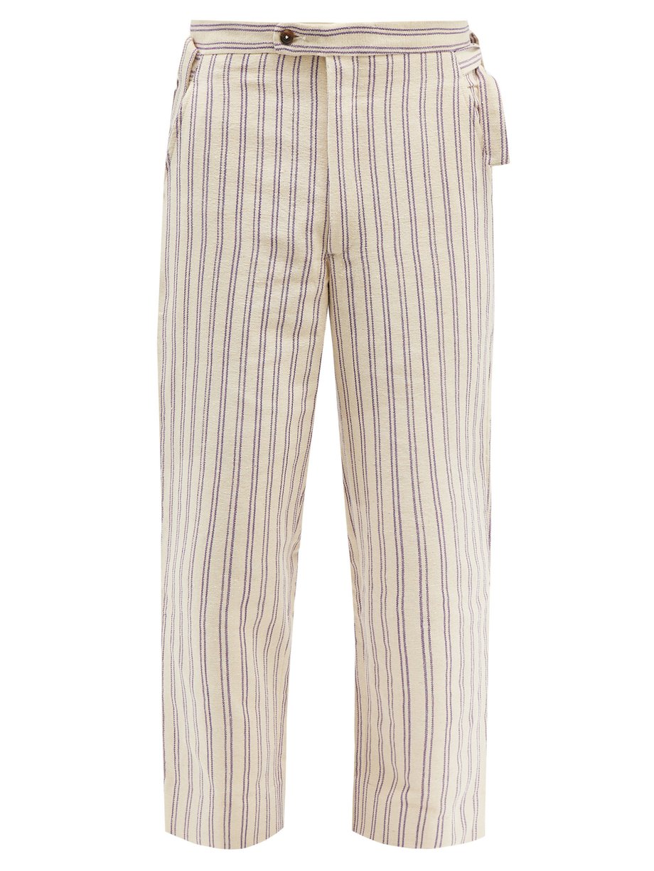 Neutral Ticking Stripe cotton trousers | Bode | MATCHESFASHION UK