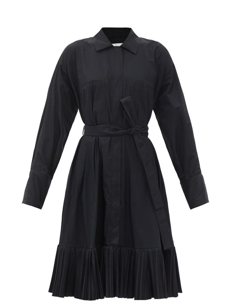 Black Belted taffeta shirt dress | Jil Sander | MATCHESFASHION UK