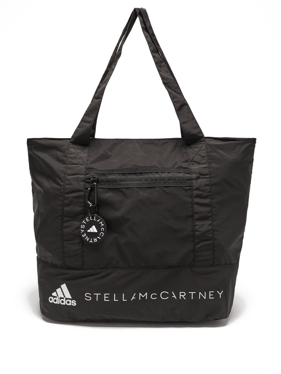 Black multi ASMC recycled fibre-blend tote bag | Adidas By Stella ...
