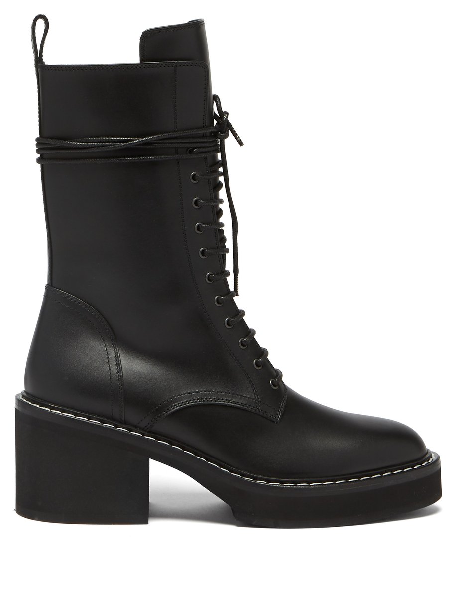 Black Cody lace-up leather boots | Khaite | MATCHESFASHION US