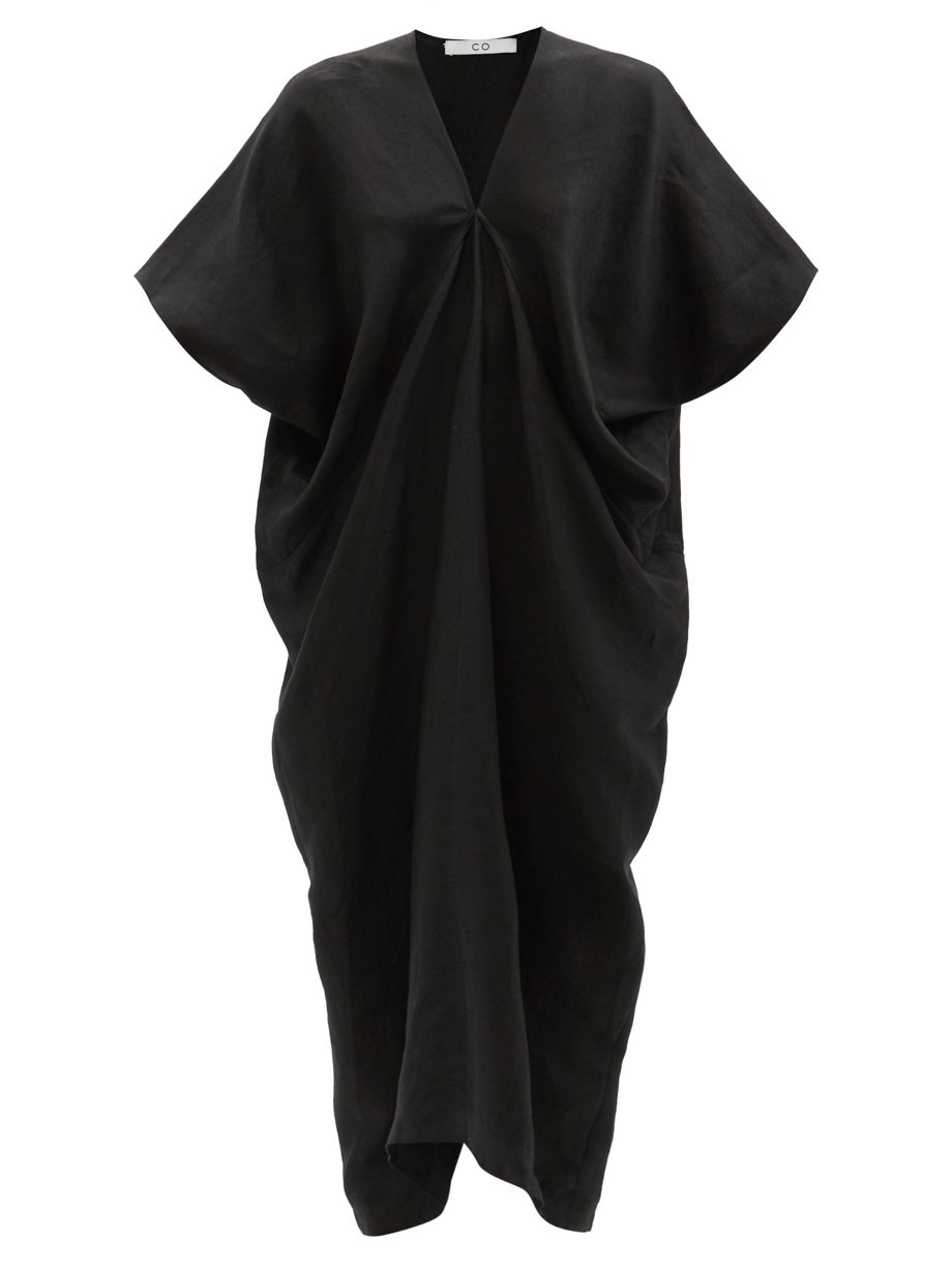 CO Black Natural World oversized V-neck organic-linen dress | 매치스패션, 모던 ...
