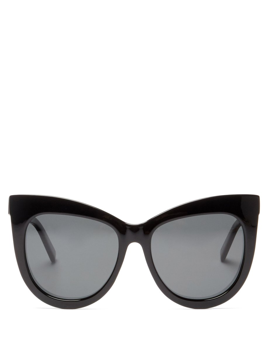 Black Hidden Treasure oversized cat-eye sunglasses | Le Specs ...