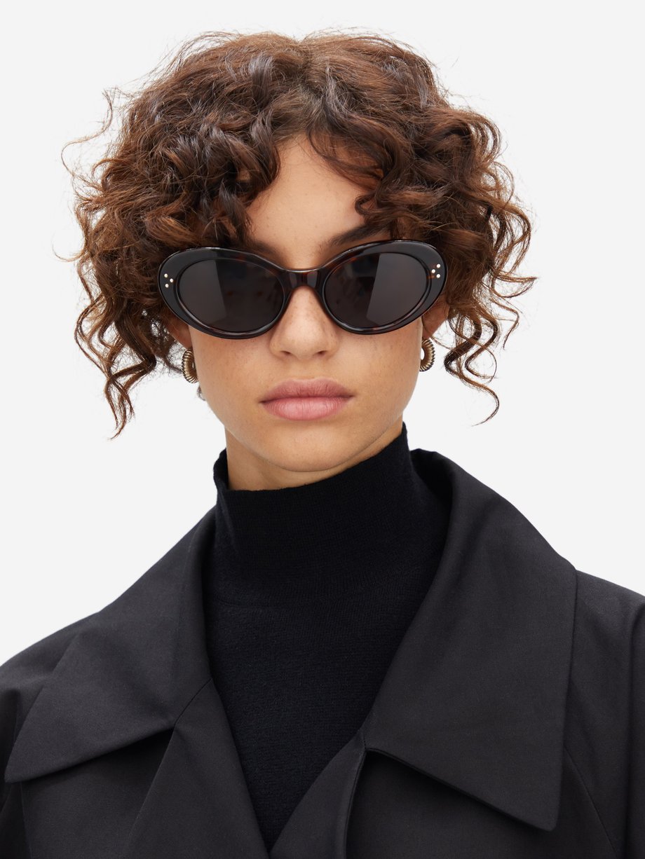 Oval cat-eye tortoiseshell-acetate sunglasses Brown Celine Eyewear ...