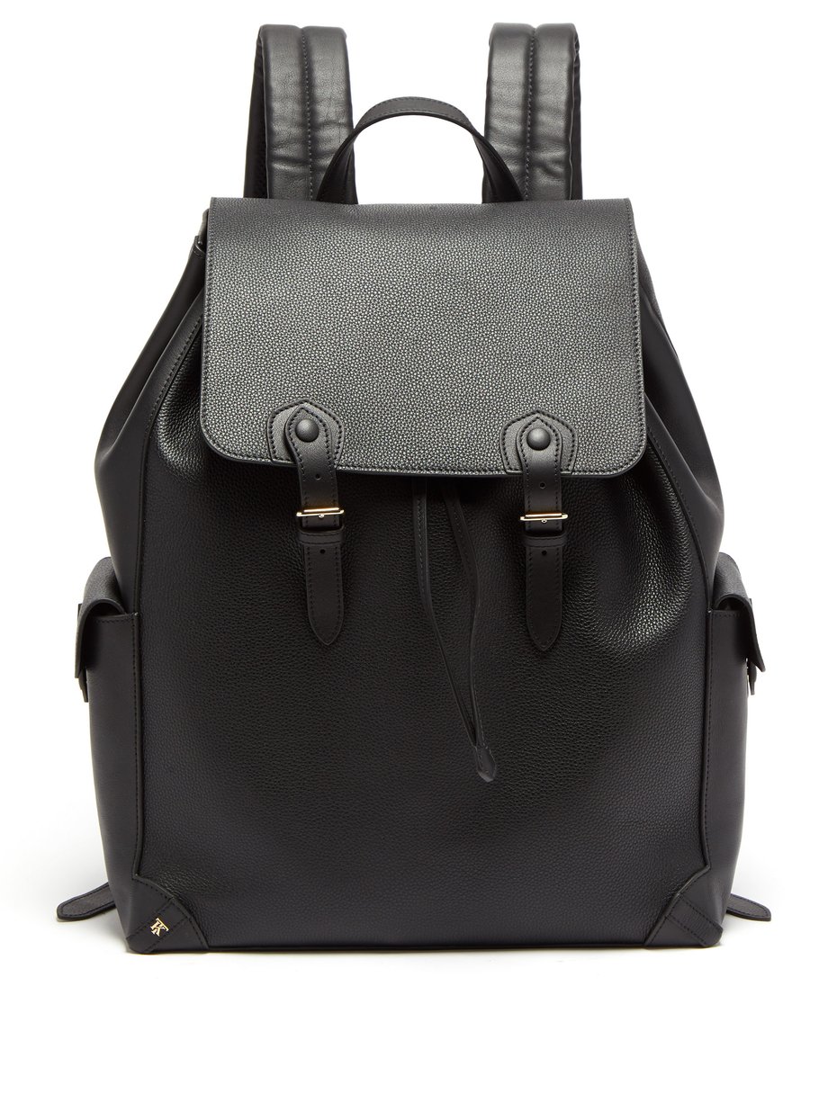 Black Freddy 42 grained-leather backpack | Tanner Krolle ...