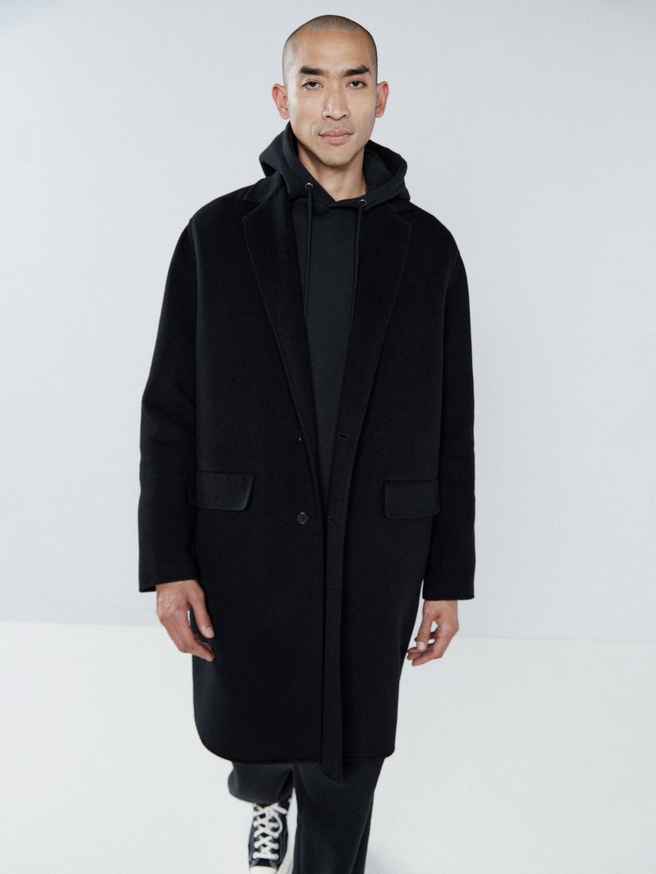 Black Single-breasted virgin-wool coat | Raey | MATCHESFASHION US