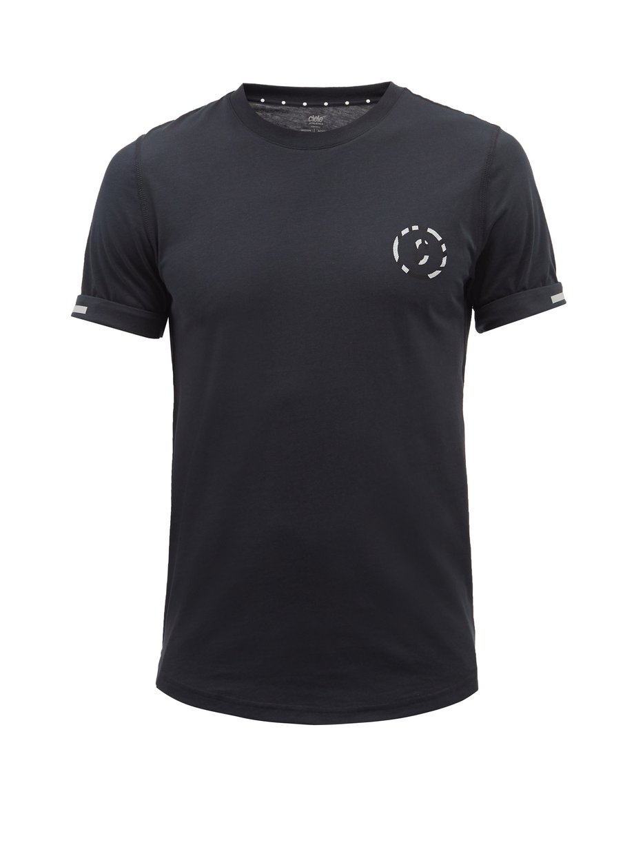 Black NSBT logo-print organic cotton-blend T-shirt | Ciele Athletics ...