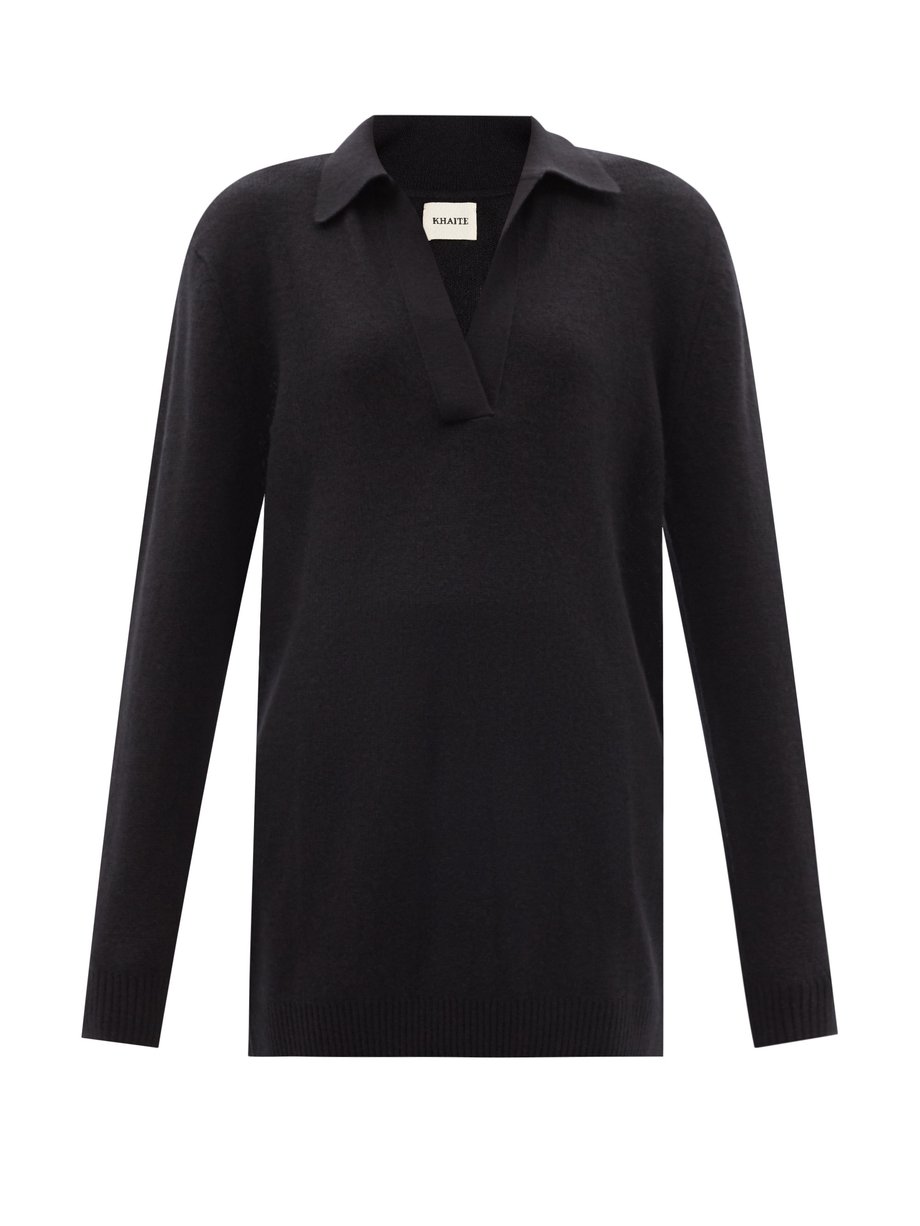 Khaite Khaite Jo oversized V-neck cashmere sweater Black｜MATCHESFASHION ...