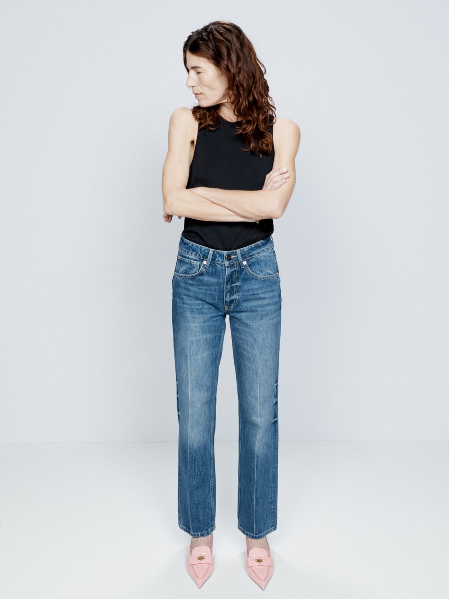 Push Organic-cotton Straight-leg Jeans Womens Dark Blue MATCHESFASHION Women Clothing Jeans Straight Jeans 