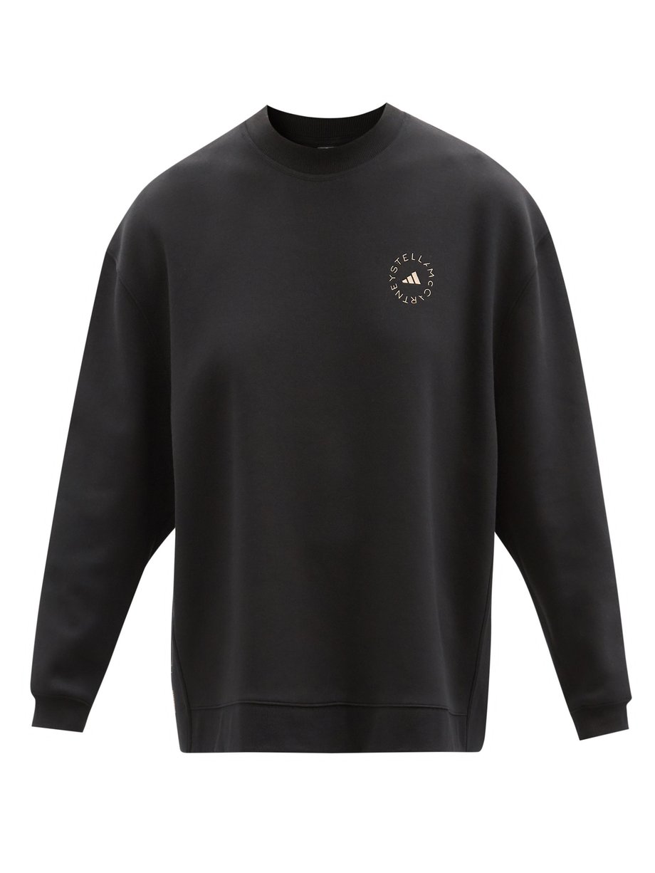 Black Logo-print cotton-blend jersey sweatshirt | Adidas By Stella ...