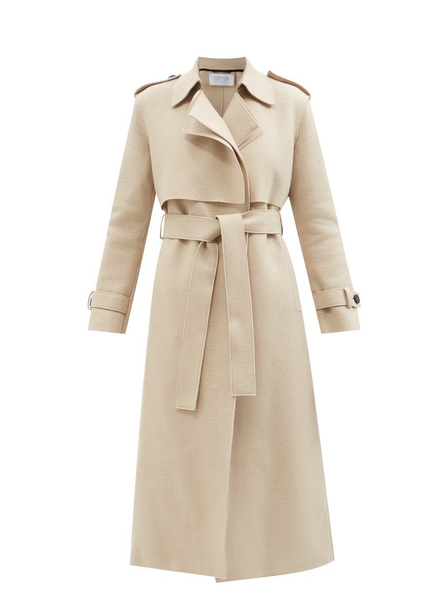 Neutral Pressed-wool trench coat | Harris Wharf London | MATCHESFASHION AU